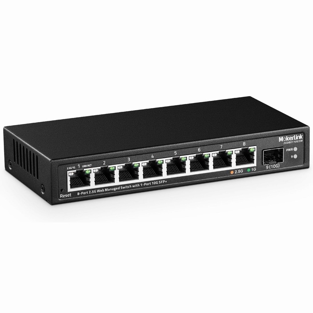 8 Port 2.5 Gigabit Managed Switch with 10G SFP+ Slot, 8 x 2.5G Base-T Ports C...
